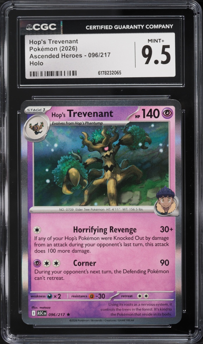 2026 Pokemon Mega Evolution Ascended Heroes Holo Hop's Trevenant #096 CGC 9.5 MINT+