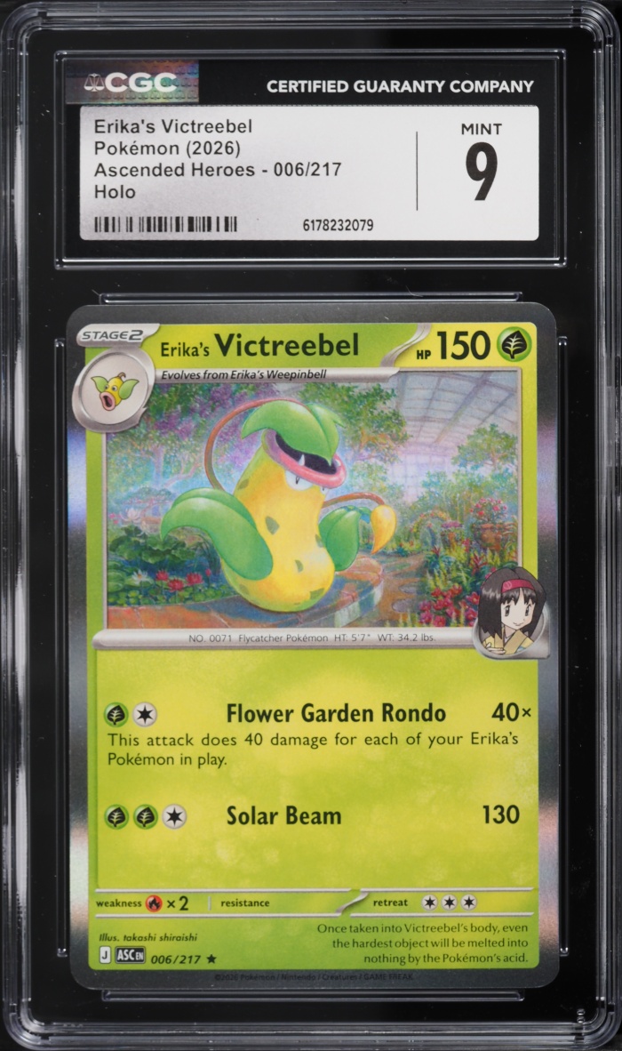 2026 Pokemon Mega Evolution Ascended Heroes Holo Erika's Victreebel #006 CGC 9 MINT