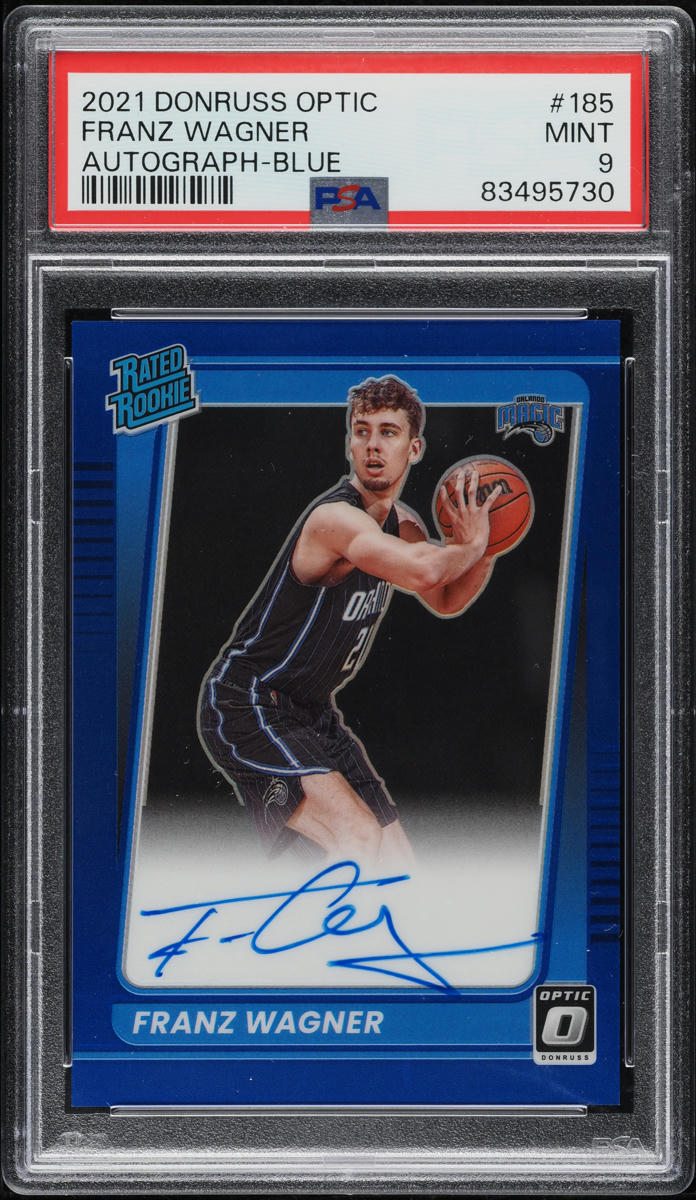 2021 Donruss Optic Blue Franz Wagner ROOKIE AUTO /49 #185 PSA 9 MINT - Photo 1
