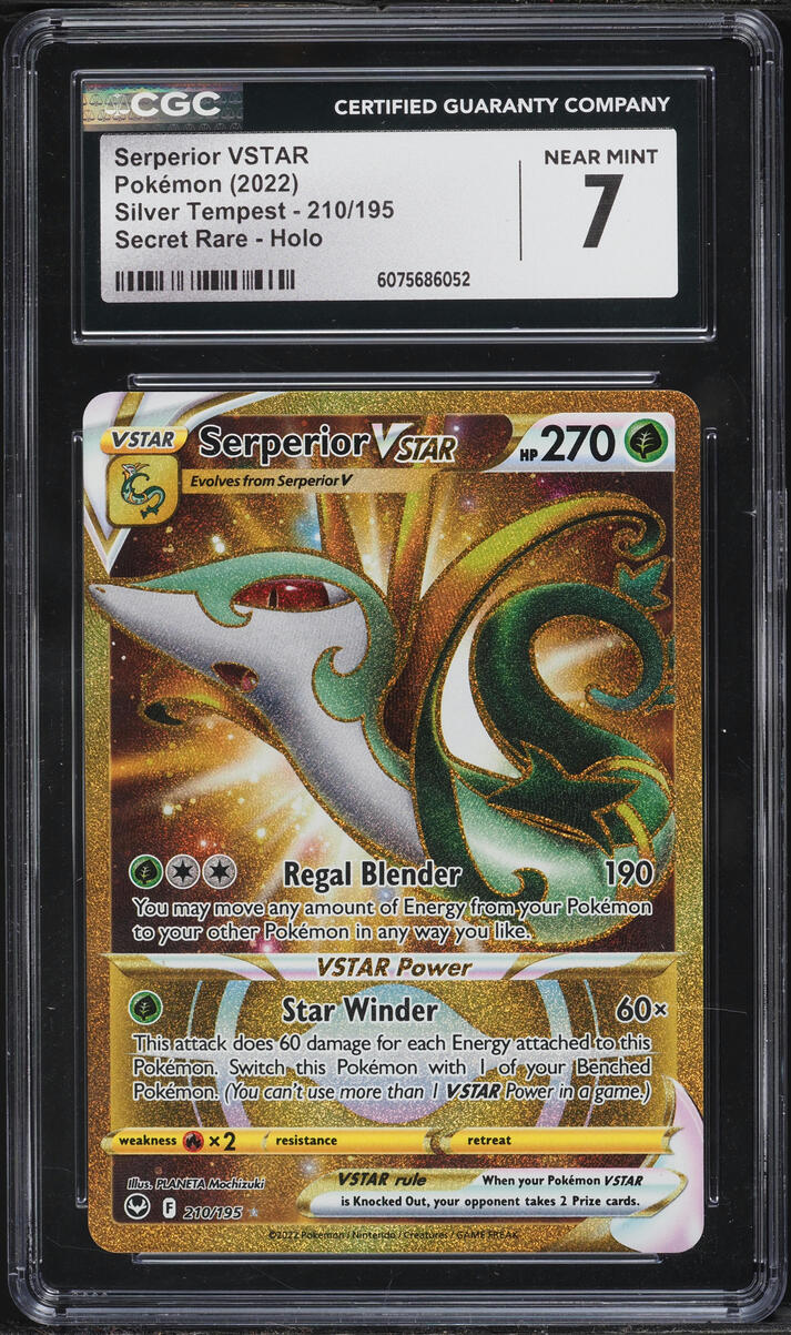 2022 Pokemon Sword & Shield Silver Tempest SEC Serperior VSTAR #210 CGC 7 NRMT
