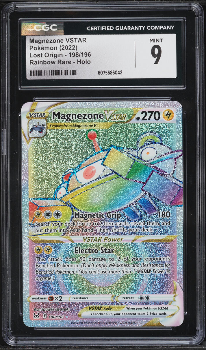 2022 Pokemon SWSH Lost Origin Rainbow Rare Magnezone VSTAR #198 CGC 9 MINT