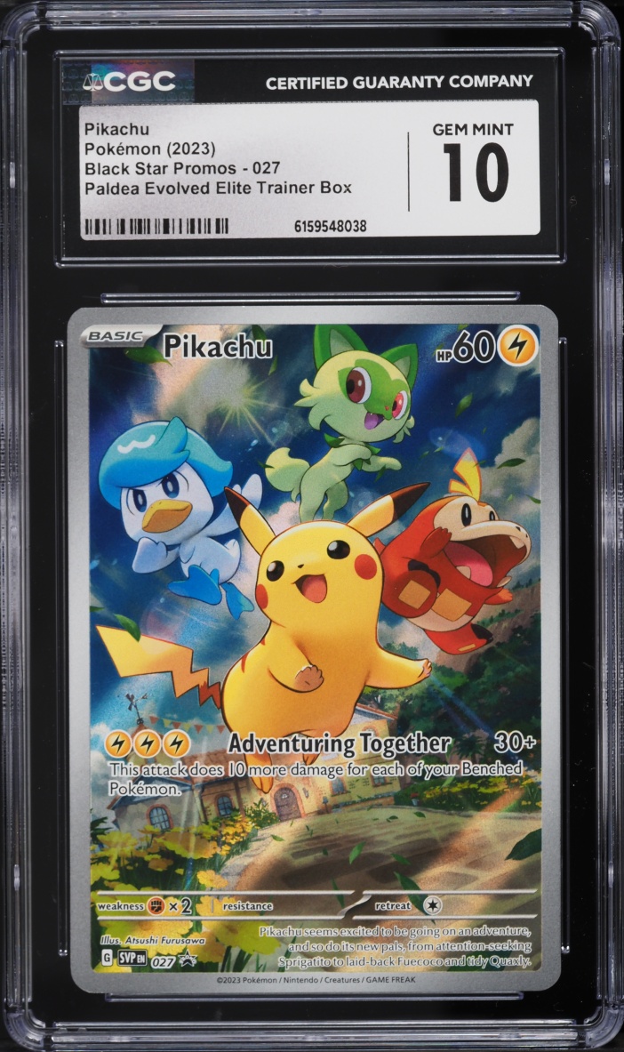 2023 Pokemon Scarlet & Violet Promo Paldea Evolved ETB Full Art Pikachu #27 CGC 10 GEM MINT