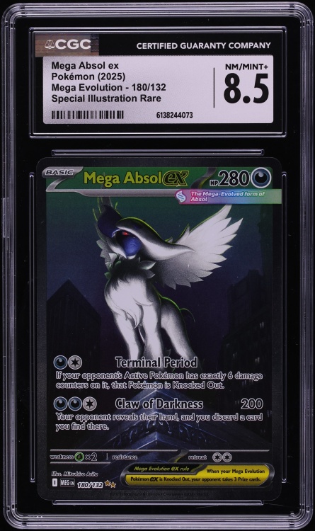 2025 Pokemon Mega Evolution SIR Mega Absol Ex #180 CGC 8.5 NM-MT+