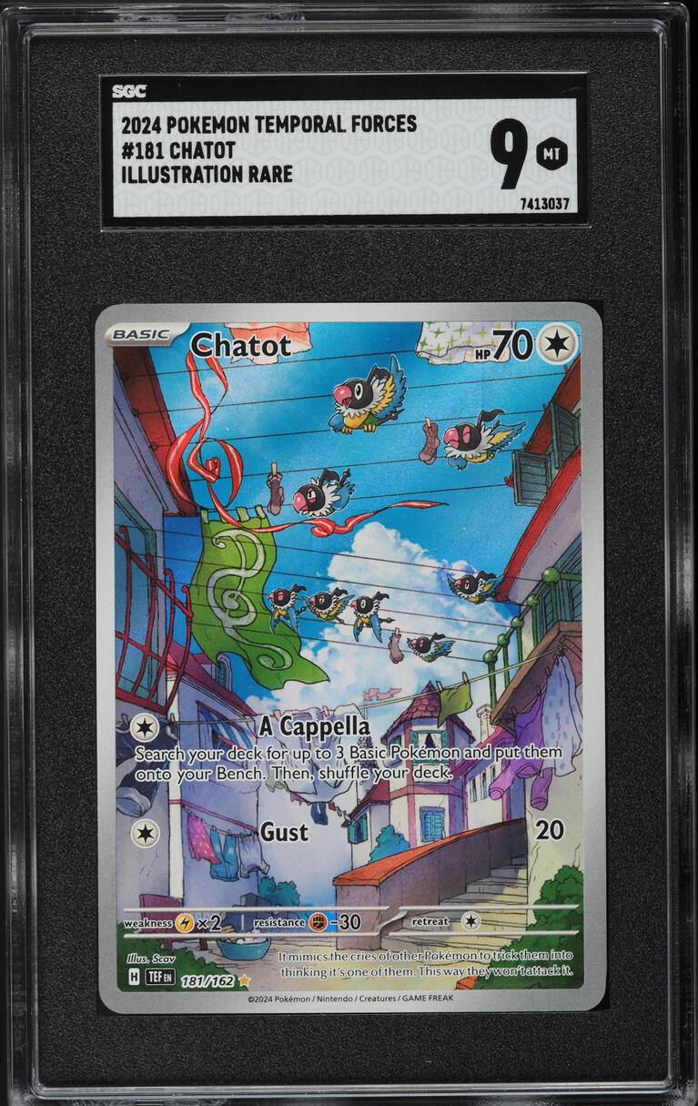 2024 Pokemon Scarlet & Violet Temporal Forces IR Chatot #181 SGC 9 MINT
