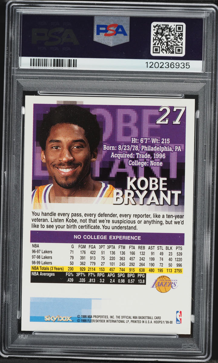 1999 Hoops Kobe Bryant #27 PSA 9 MINT