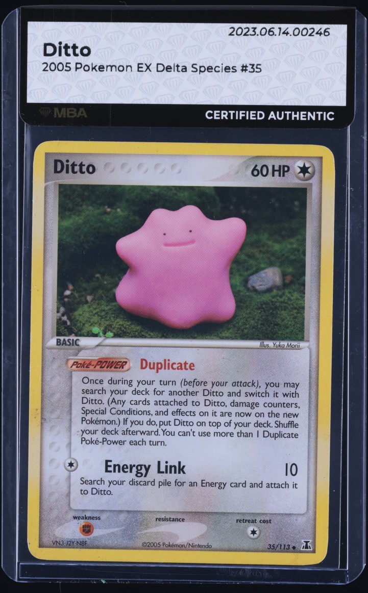 2005 Pokemon EX Delta Species Ditto #35 MBA AUTH