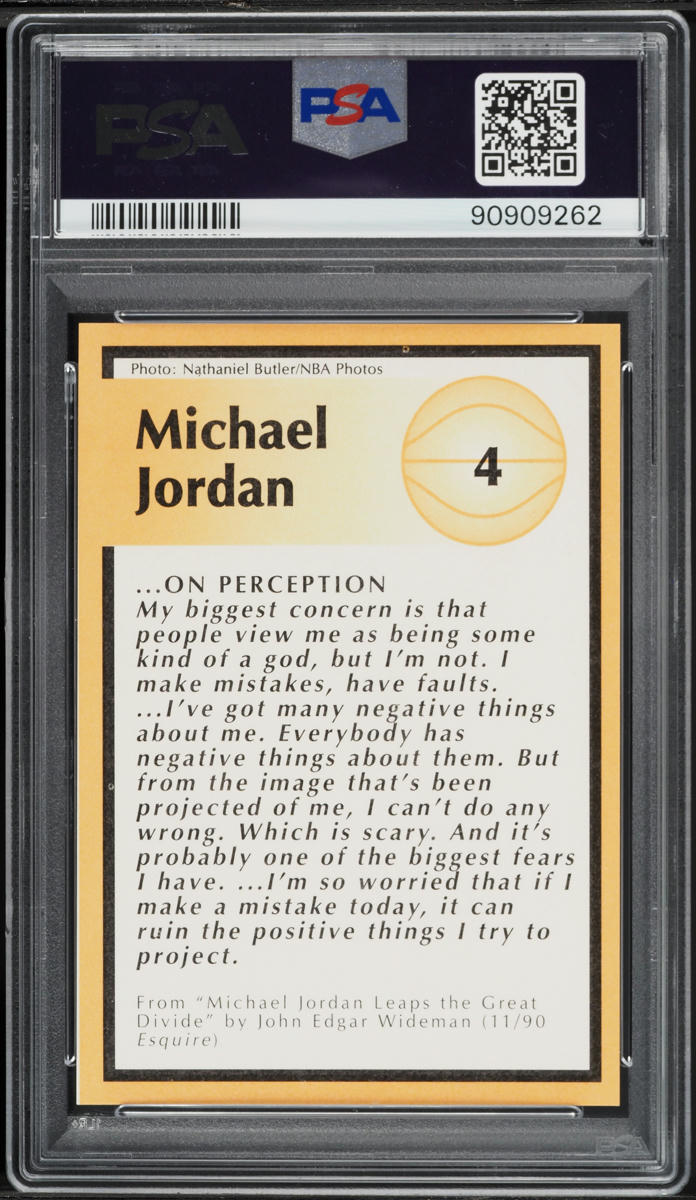 1991 Tuff Stuff Jr. Hand-Cut Michael Jordan #4 PSA 10 GEM MINT