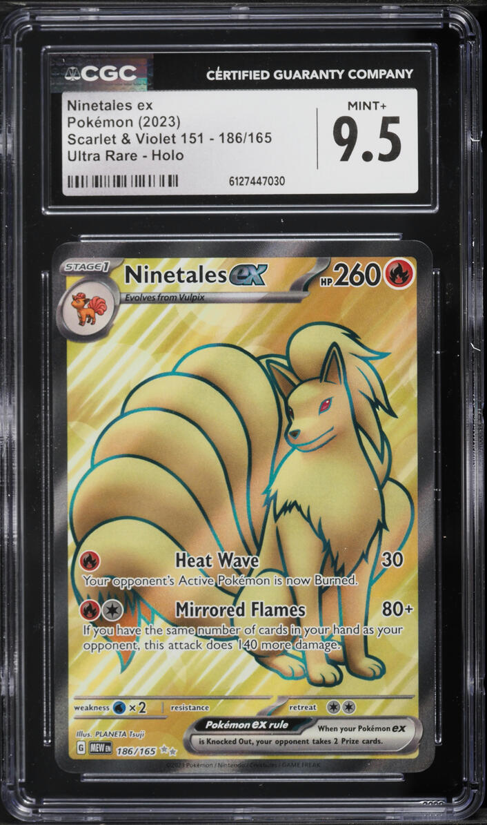 2023 Pokemon Scarlet & Violet 151 Full Art Ninetales EX #186 CGC 9.5 MINT+