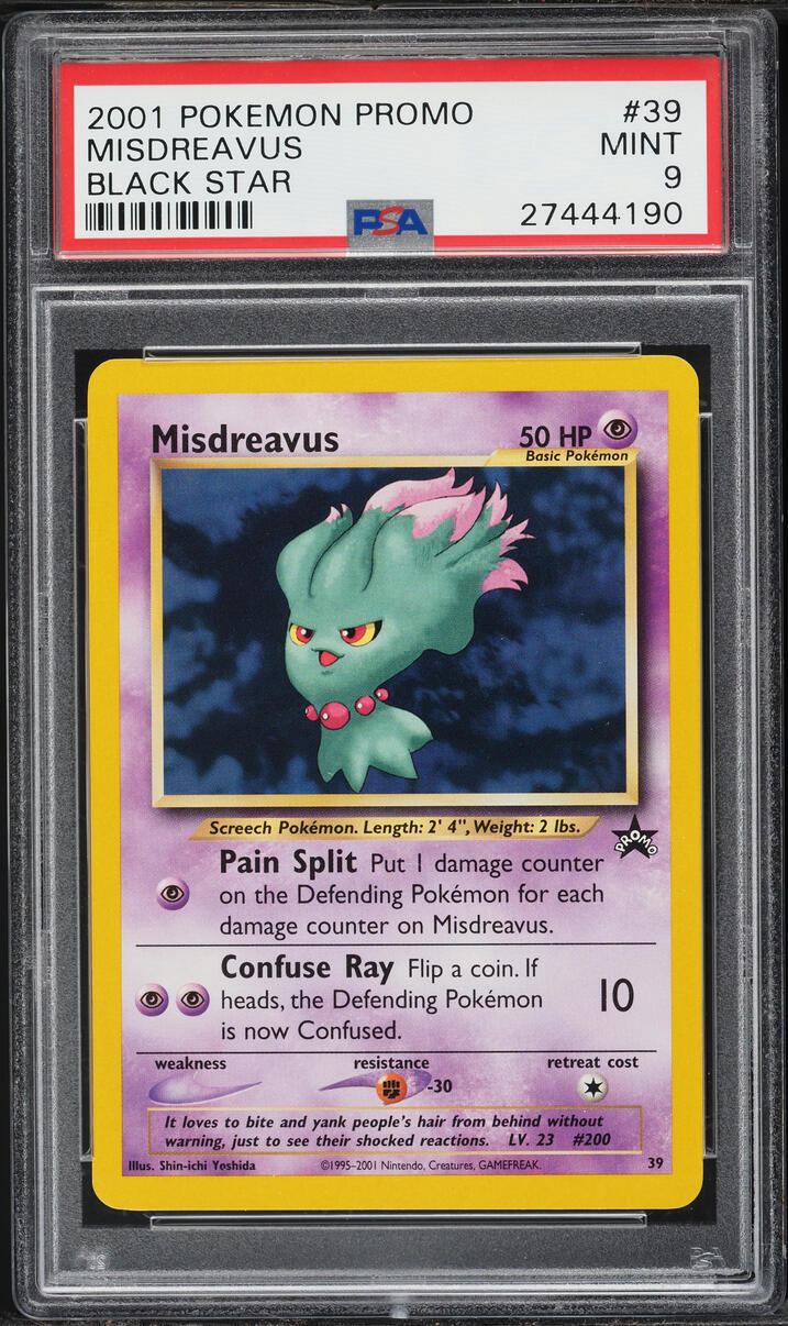 2001 Pokemon Black Star Promo Misdreavus #39 PSA 9 MINT