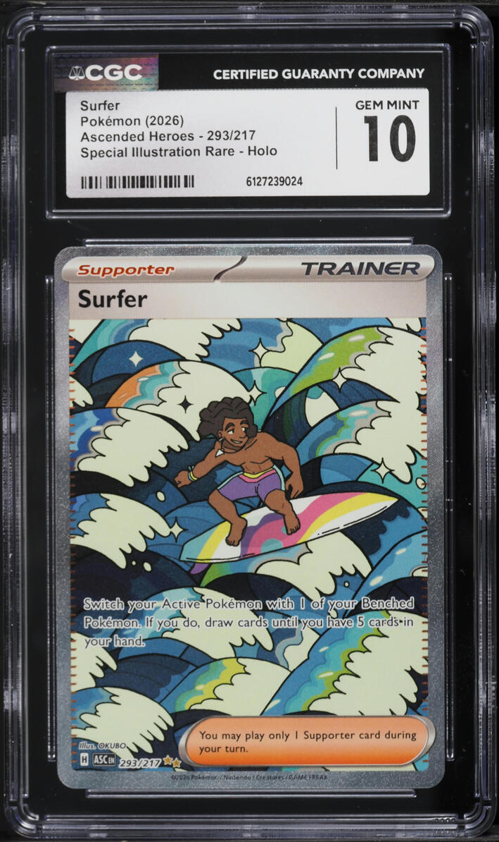 2026 Pokemon Mega Ascended Heroes SIR Surfer #293 CGC 10 GEM MINT