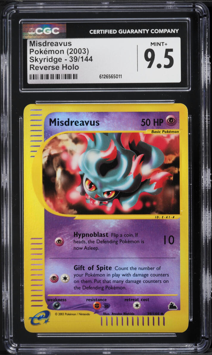 2003 Pokemon Skyridge Reverse Holo Misdreavus #39 CGC 9.5 MINT+