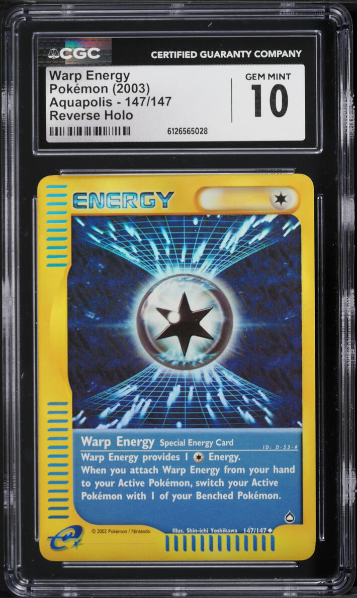 2003 Pokemon Aquapolis Reverse Holo Warp Energy #147 CGC 10 GEM MINT