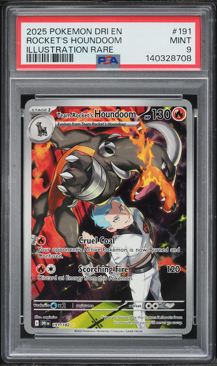 2025 Pokemon Scarlet & Violet Destined Rivals IR Team Rocket's Houndoom #191 PSA 9 MINT