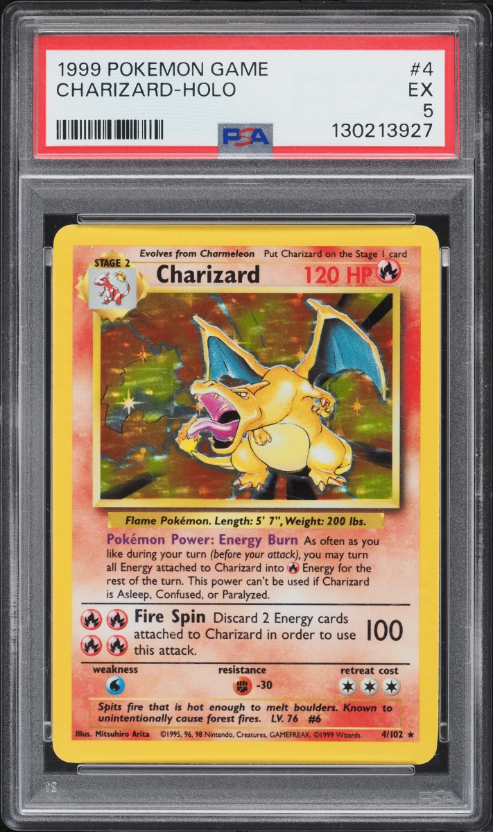 1999 Pokemon Base Set Holo Charizard #4 PSA 5 EX