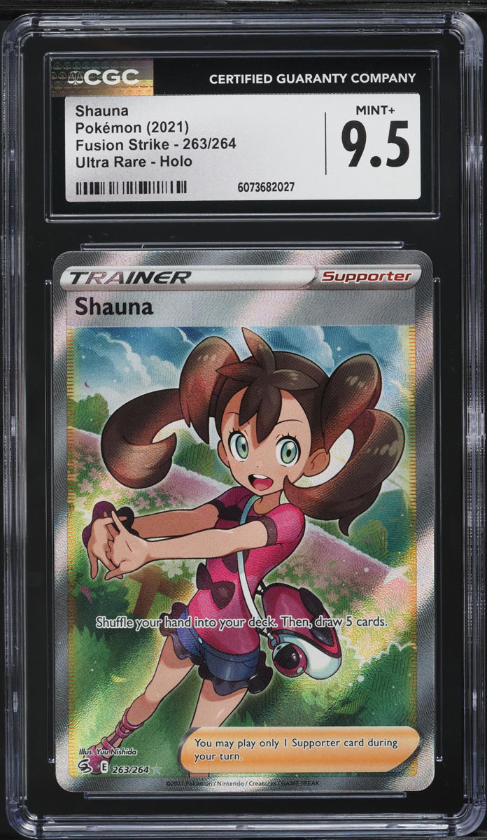 2021 Pokemon Sword & Shield Fusion Strike Full Art Shauna #263 CGC 9.5 MINT+