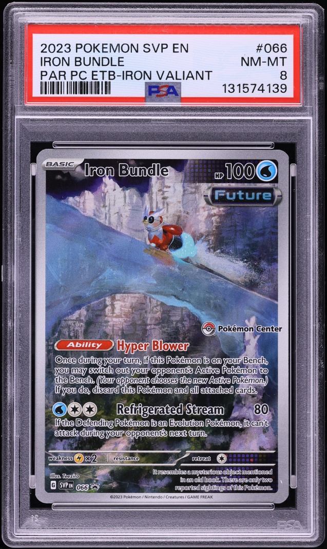 2023 Pokemon SV Promo Paradox Rift Center ETB Iron Valiant Full Art Iron Bundle #66 PSA 8 NM-MT