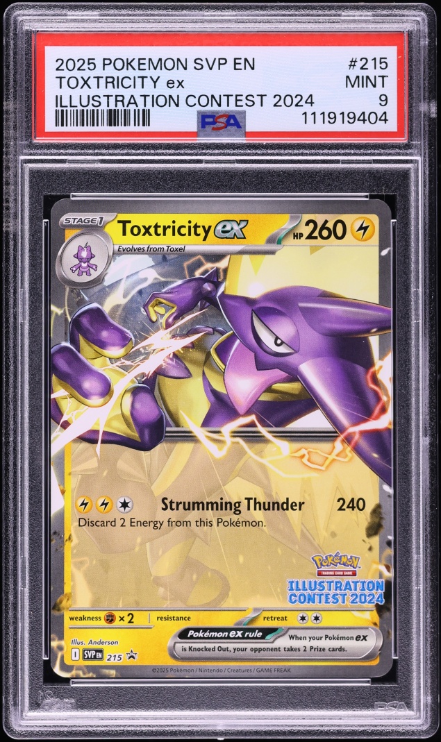 2025 Pokemon Scarlet & Violet Promo Illustration Contest '24 Toxtricity ex #215 PSA 9 MINT