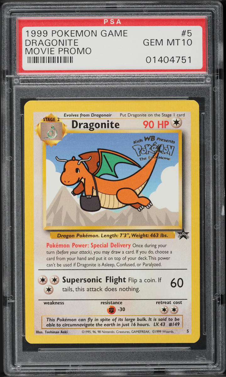 1999 Pokemon Movie Black Star Promo Dragonite #5 PSA 10 GEM MINT