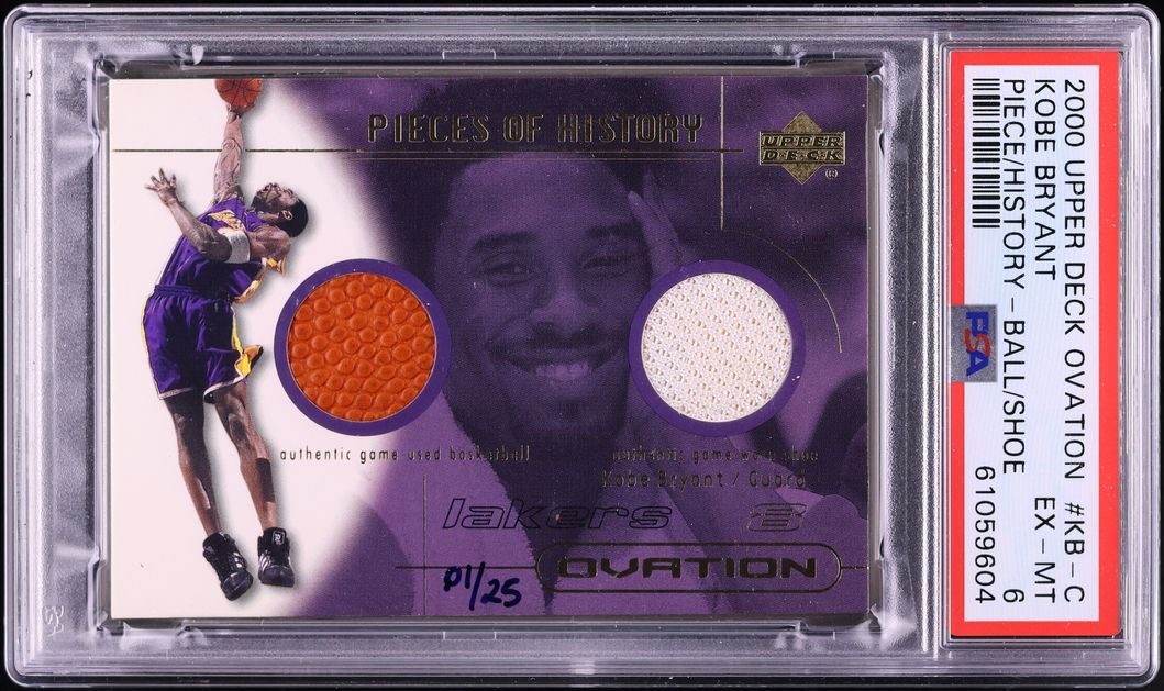 2000 Upper Deck Ovation A Piece Of History Kobe Bryant PATCH 1/25 #KB-C PSA 6 EXMT