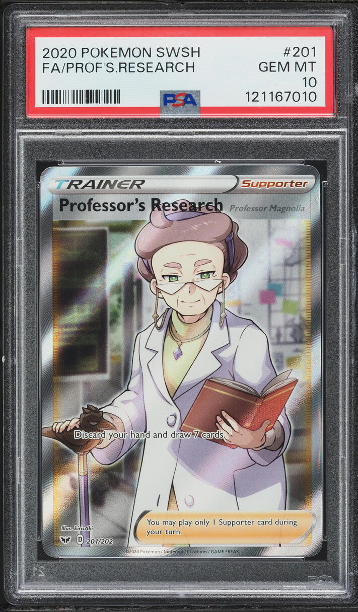 2020 Pokemon Sword & Shield Full Art Professor's Research #201 PSA 10 GEM MINT
