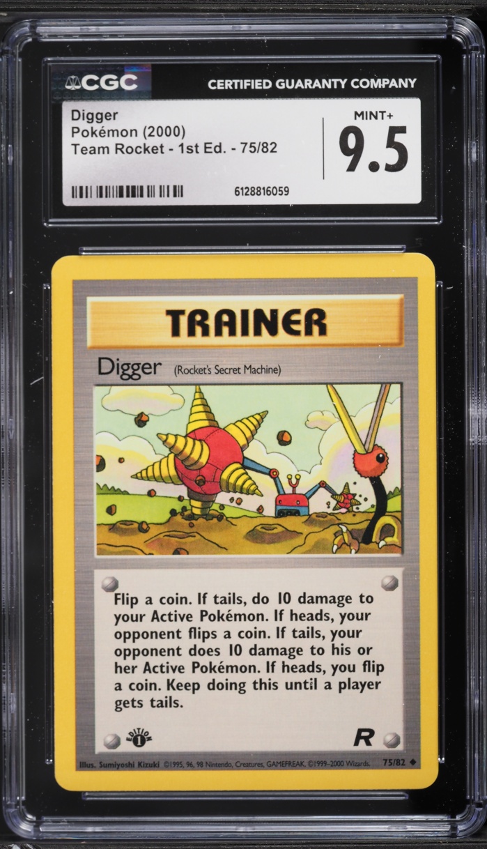 2000 Pokemon Team Rocket 1st Edition Digger #75 CGC 9.5 MINT+