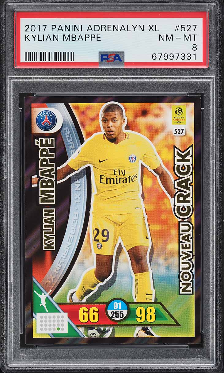 2017 Panini Adrenalyn XL Kylian Mbappe ROOKIE #455 PSA 9 MINT on
