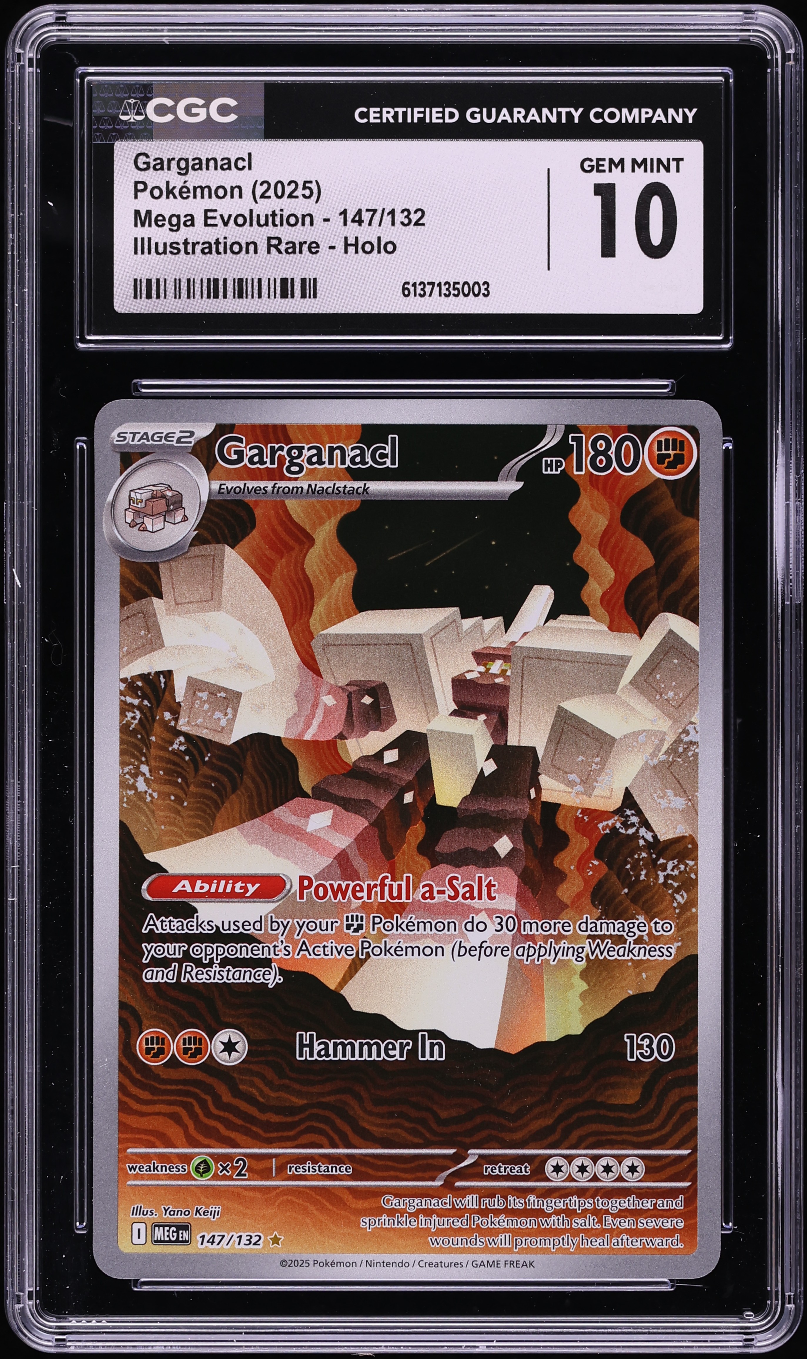 2025 Pokemon Mega Evolution IR Garganacl #147 CGC 10 GEM MINT