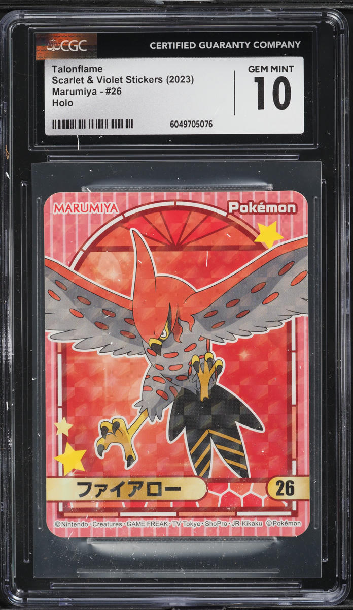 2023 Pokemon Japanese SV Stickers Marumiya Holo Talonflame #26 CGC 10 GEM MINT