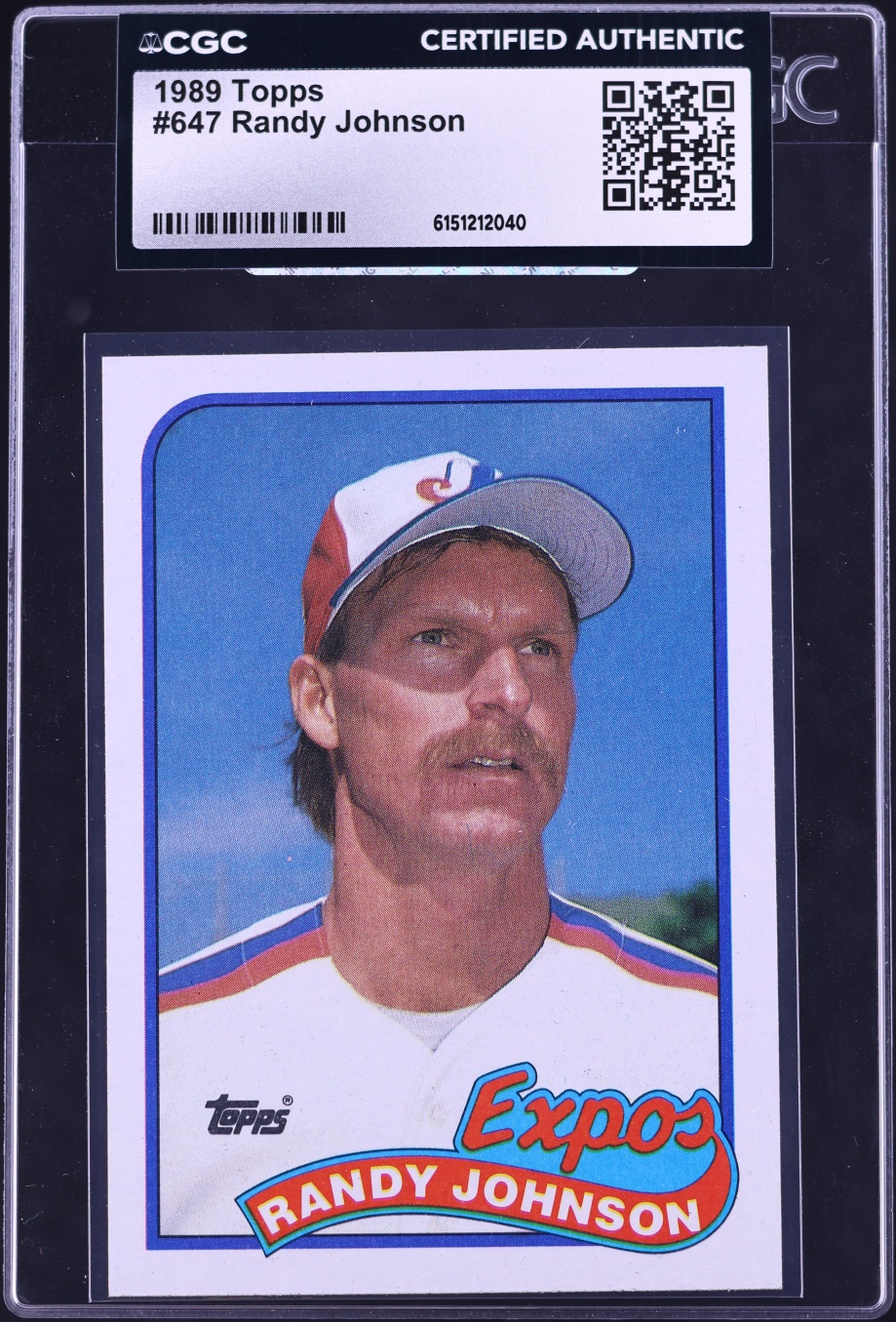 1989 Topps Randy Johnson ROOKIE #647 CGC AUTH