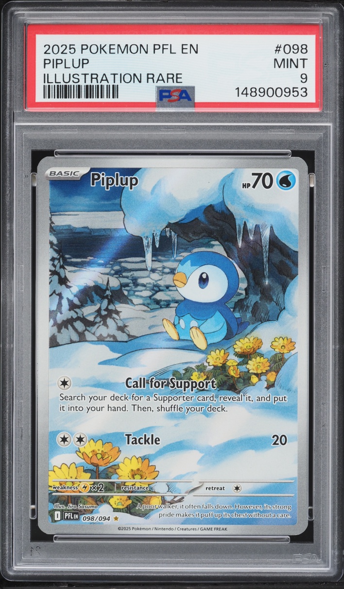 2025 Pokemon Mega Evolution Phantasmal Flames IR Piplup #98 PSA 9 MINT