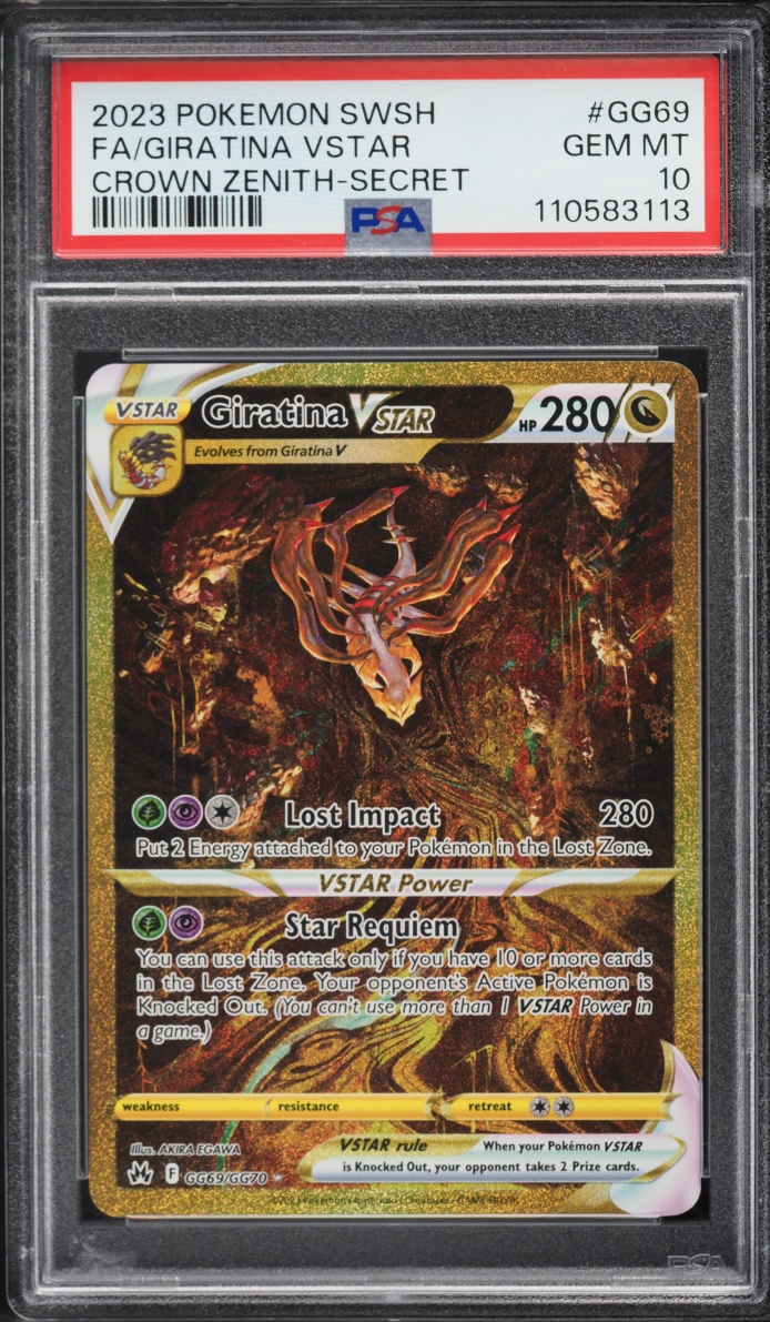 2023 Pokemon Sword & Shield Crown Zenith Gold Rare Giratina VSTAR #GG69 PSA 10 GEM MINT