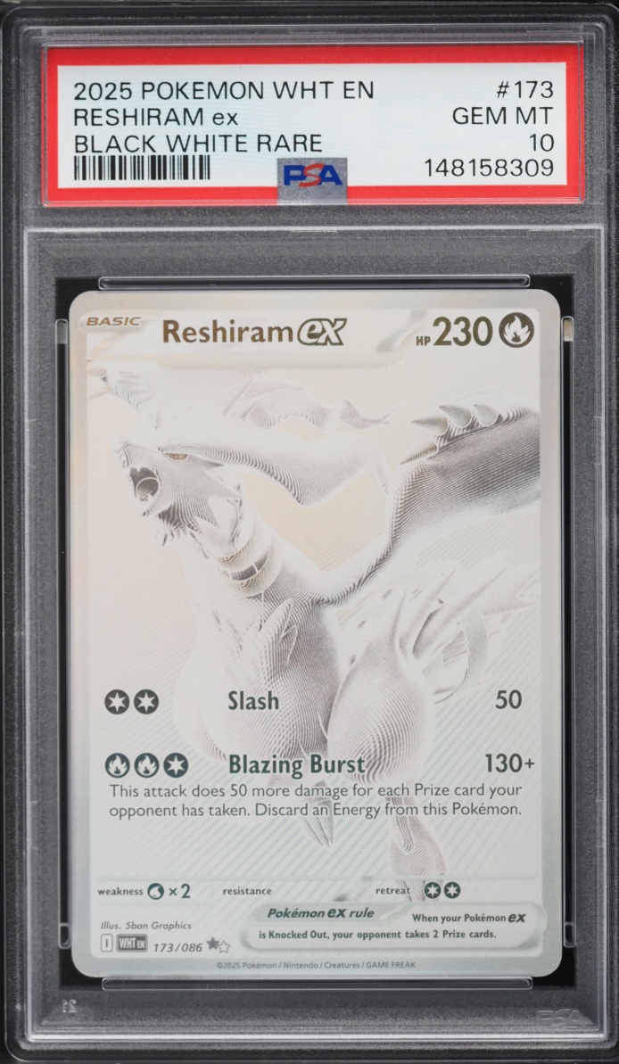 2025 Pokemon Scarlet & Violet White Flare BWR Reshiram EX #173 PSA 10 GEM MINT