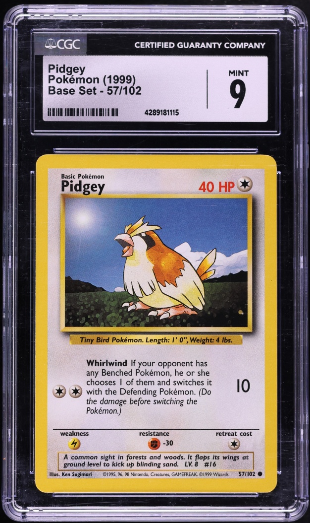 1999 Pokemon Base Set Pidgey #57 CGC 9 MINT