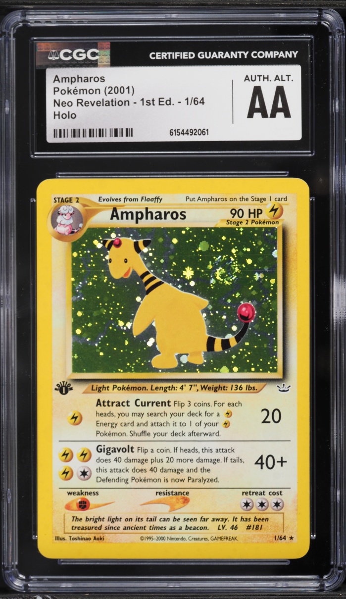 2001 Pokemon Neo Revelation 1st Edition Holo Ampharos #1 CGC ALTERED AUTH