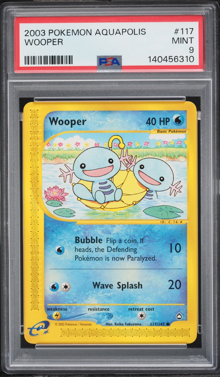 2003 Pokemon Aquapolis Wooper #117 PSA 9 MINT