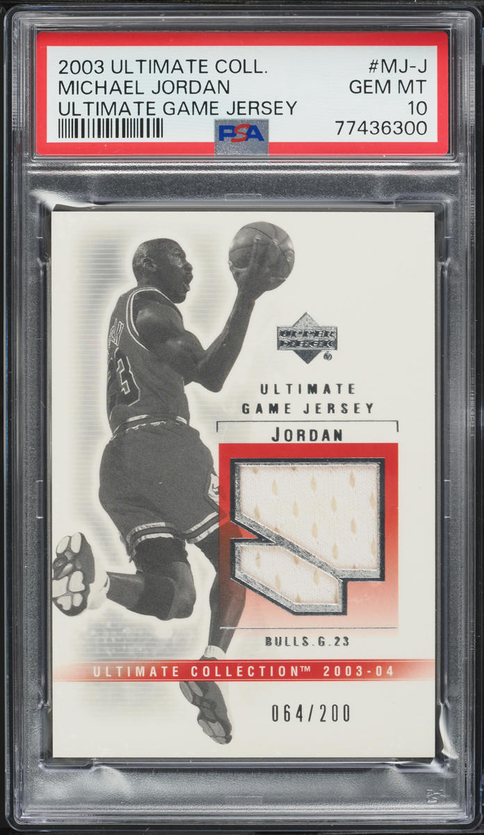 2003 Ultimate Collection Game Jersey Michael Jordan PATCH /200 #MJ-J PSA 10 GEM