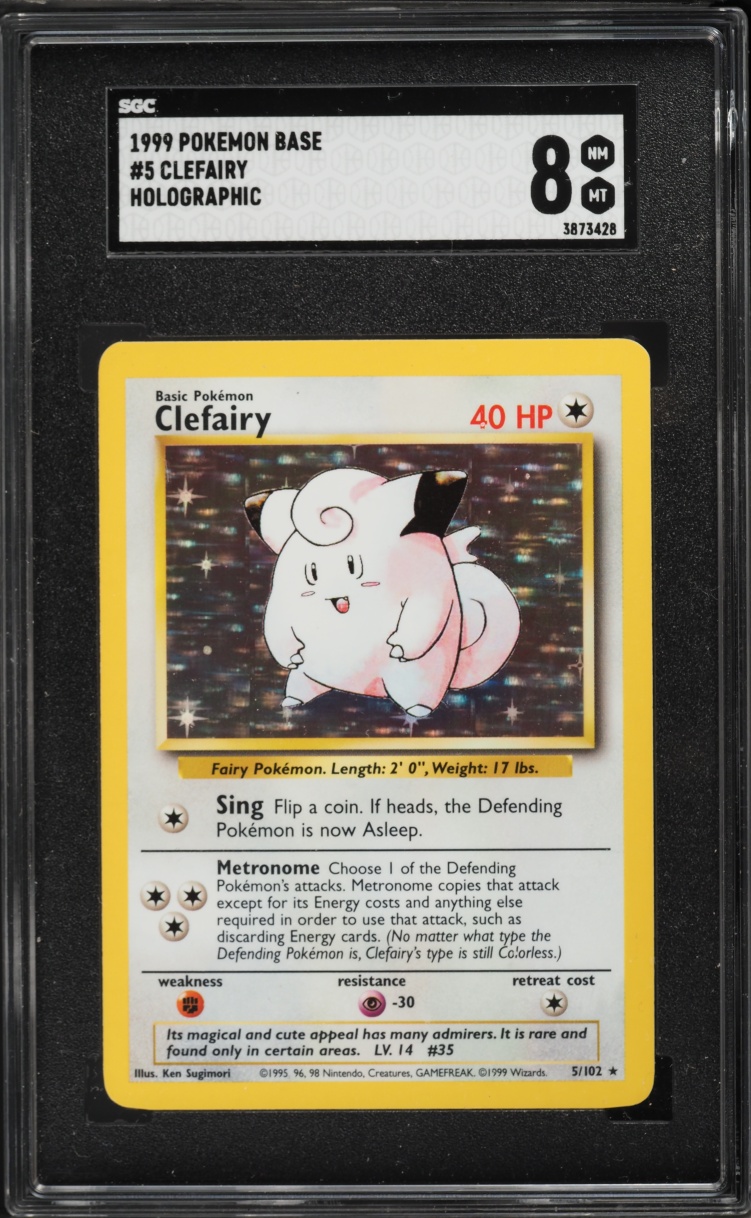 1999 Pokemon Base Set Holo Clefairy #5 SGC 8 NM-MT