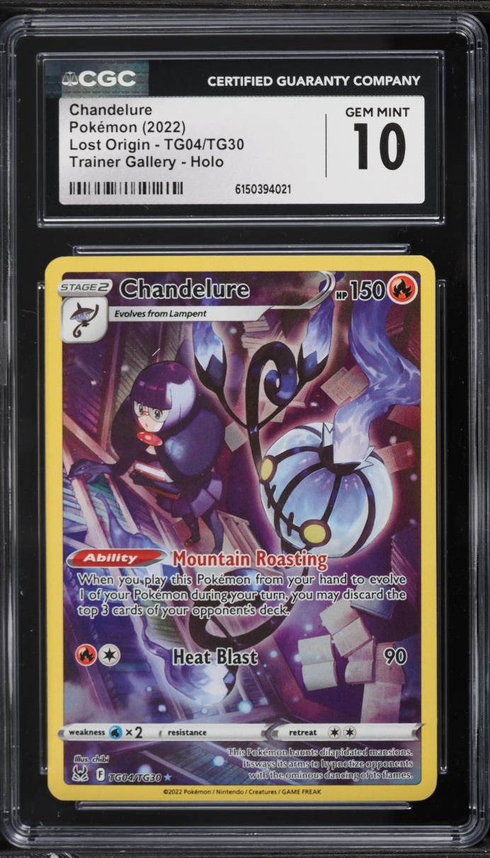 2022 Pokemon Sword & Shield Lost Origin CHR Chandelure #TG04 CGC 10 GEM MINT