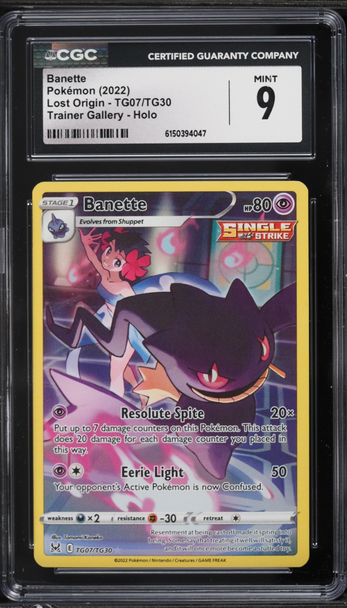 2022 Pokemon Sword & Shield Lost Origin CHR Banette #TG07 CGC 9 MINT
