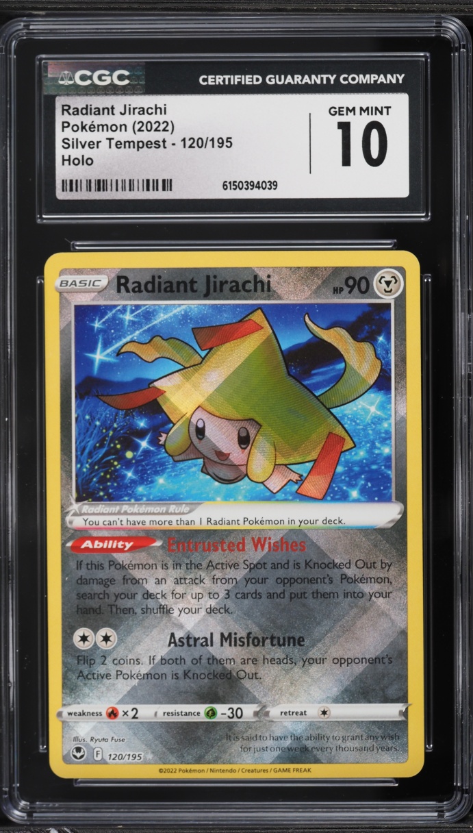 2022 Pokemon Sword & Shield Silver Tempest Holo Radiant Jirachi #120 CGC 10 GEM MINT