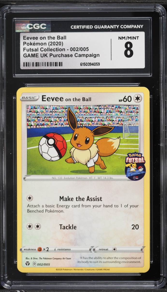 2020 Pokemon Sword & Shield Futsal Collection Eevee On The Ball #2 CGC 8 NM-MT