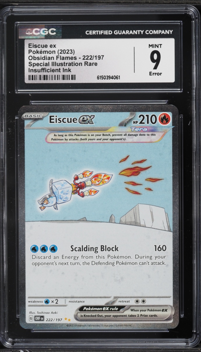 2023 Pokemon Scarlet & Violet Obsidian Flames SIR Eiscue ex #222 CGC 9 MINT