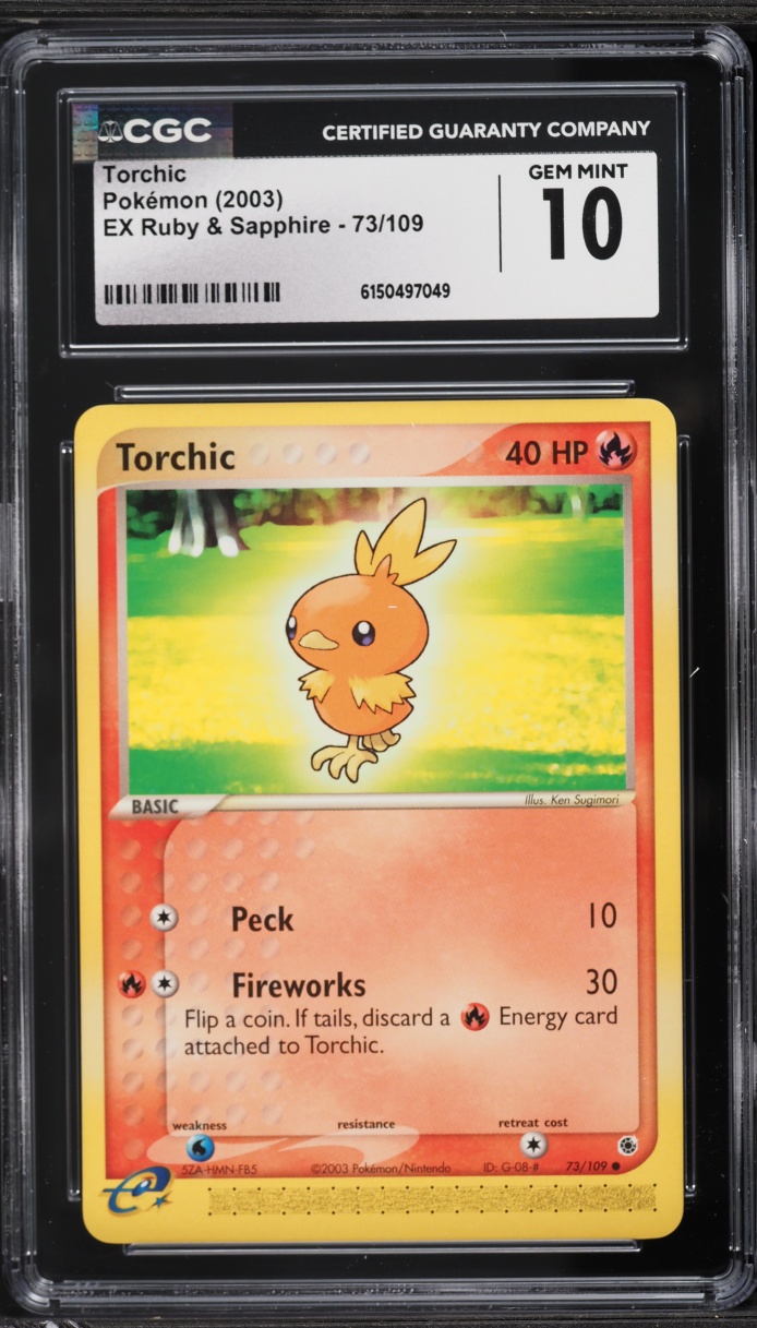 2003 Pokemon EX Ruby & Sapphire Torchic #73 CGC 10 GEM MINT