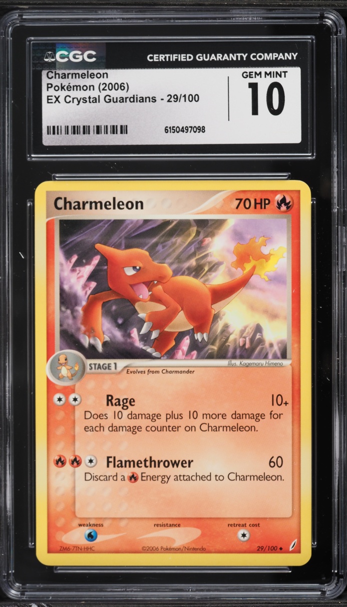 2006 Pokemon EX Crystal Guardians Charmeleon #29 CGC 10 GEM MINT