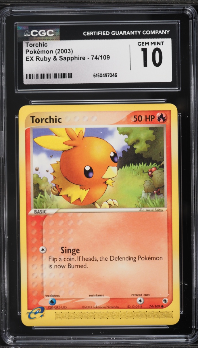 2003 Pokemon EX Ruby & Sapphire Torchic #74 CGC 10 GEM MINT