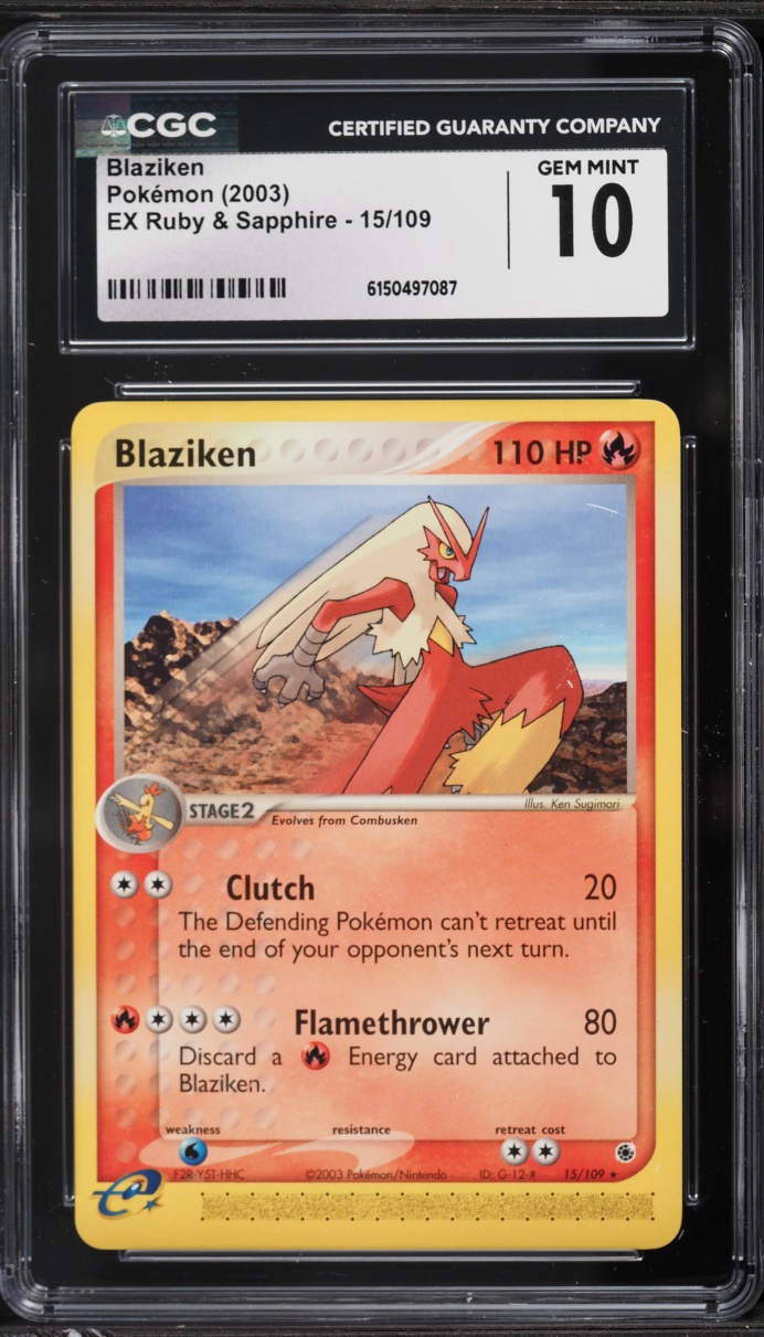 2003 Pokemon EX Ruby & Sapphire Blaziken #15 CGC 10 GEM MINT