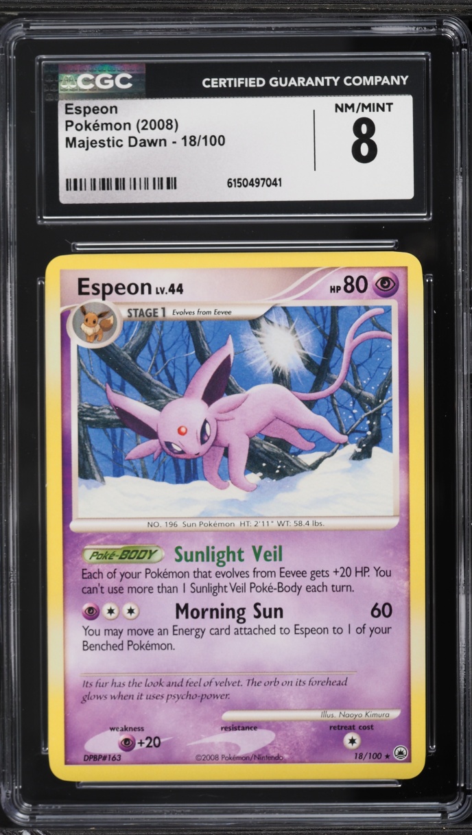 2008 Pokemon Diamond & Pearl Majestic Dawn Espeon #18 CGC 8 NM-MT