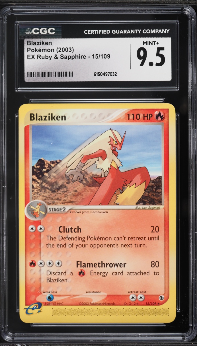 2003 Pokemon EX Ruby & Sapphire Blaziken #15 CGC 9.5 MINT+
