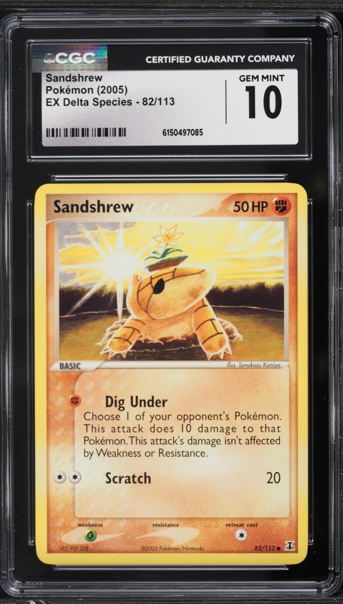 2005 Pokemon EX Delta Species Sandshrew #82 CGC 10 GEM MINT