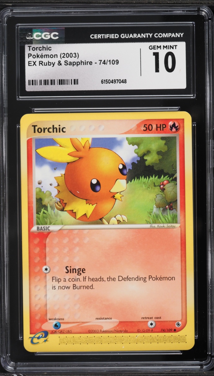 2003 Pokemon EX Ruby & Sapphire Torchic #74 CGC 10 GEM MINT